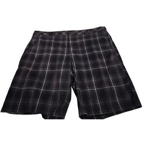Fila Sport Golf Mens Grey Plaid Flat Front Performance Shorts Size 44.  763